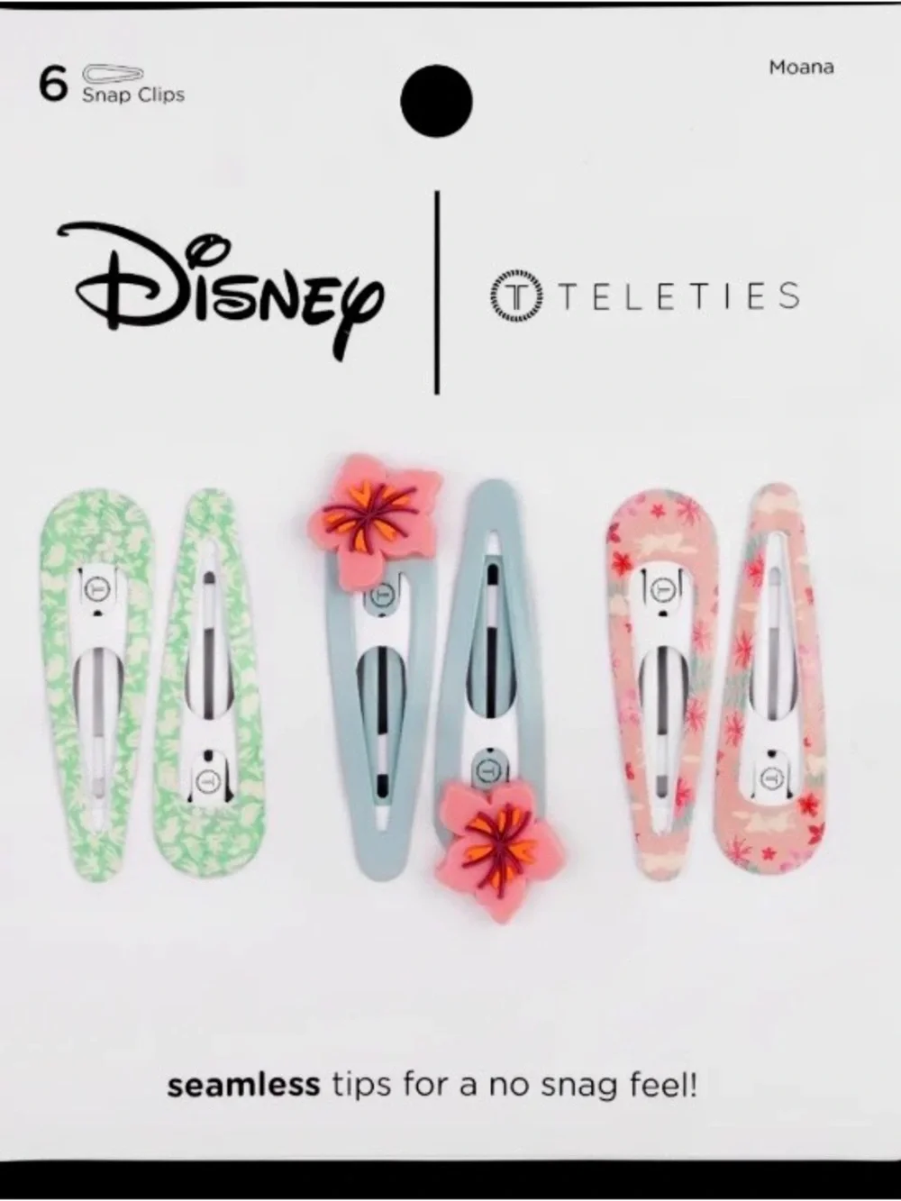 Disney Teleties Moana Kids Snap Hair Clips